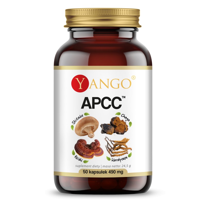 Yango APCC™ - ekstrakty: reishi, kordyceps, shitake, chaga - suplement diety 50 kaps. - suplement