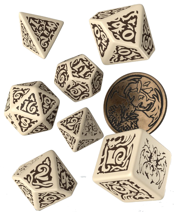 The Witcher Leshen, zestaw kości do gry, beżowe, brązowe Q-Workshop - gra