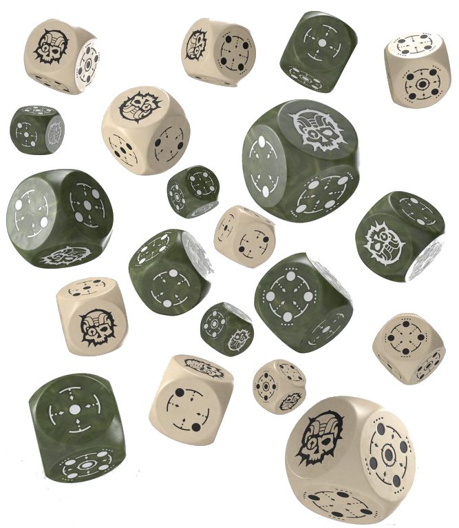 Crosshairs Compact D6, kości w kolorze beżowym i oliwkowym Q-Workshop - gra