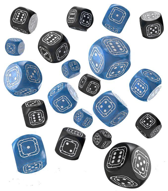 Fortress Compact D6, kostki czarne i niebieskie Q-Workshop - gra