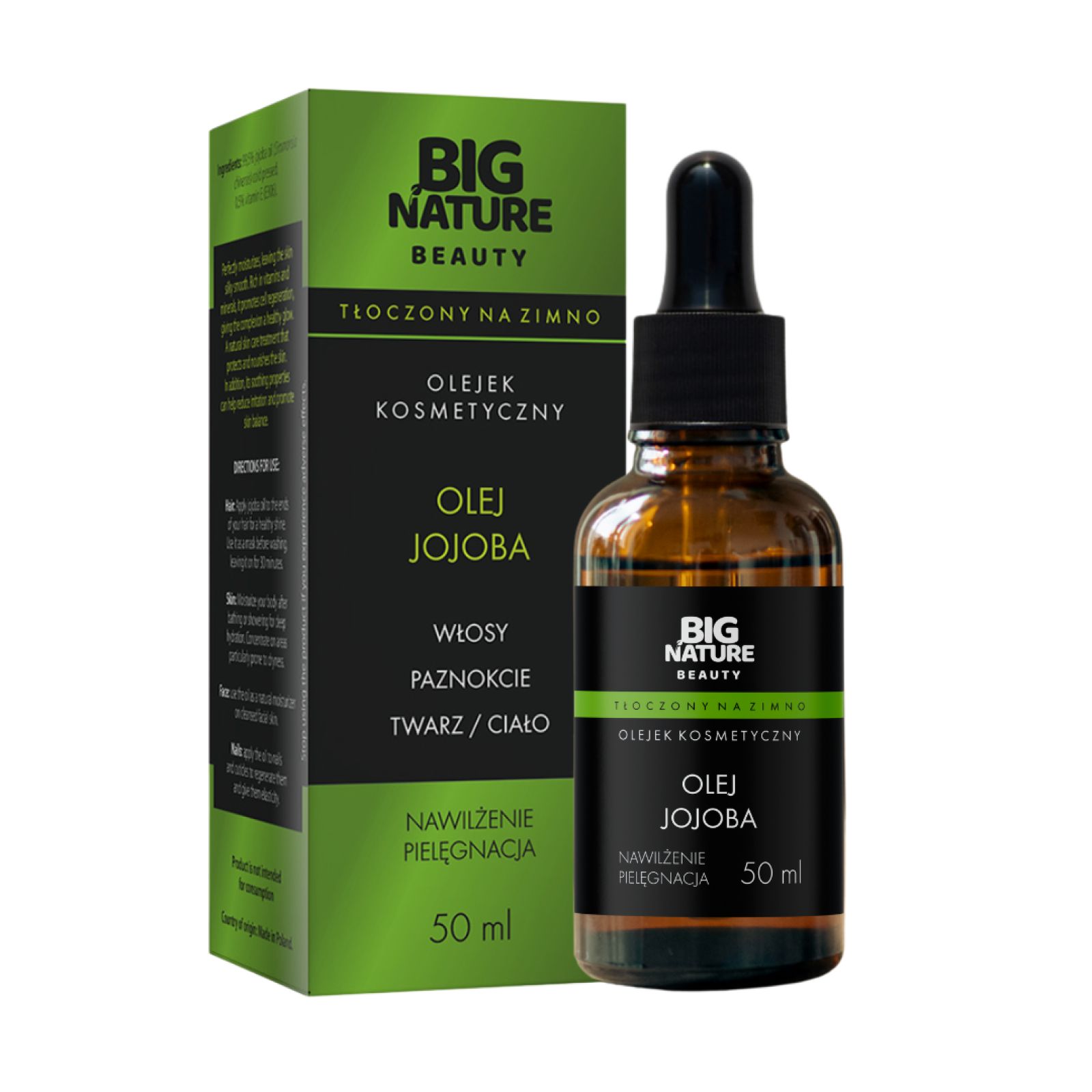 Big Nature Olejek jojoba pielęgnacja odżywienie (włosy, twarz, paznokcie, ciało) 50 ml - olej kosmetyczny