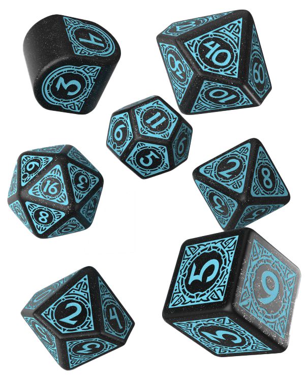 Viking Dice Set, kostki do gry, turkusowe, czarne Q-Workshop - gra
