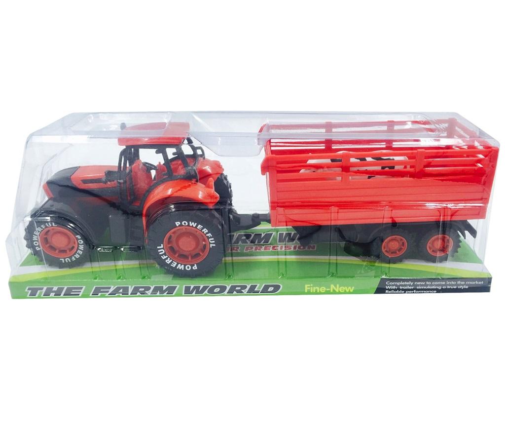 Traktor z przyczepą i zwierzątkiem Trifox - model lub pojazd