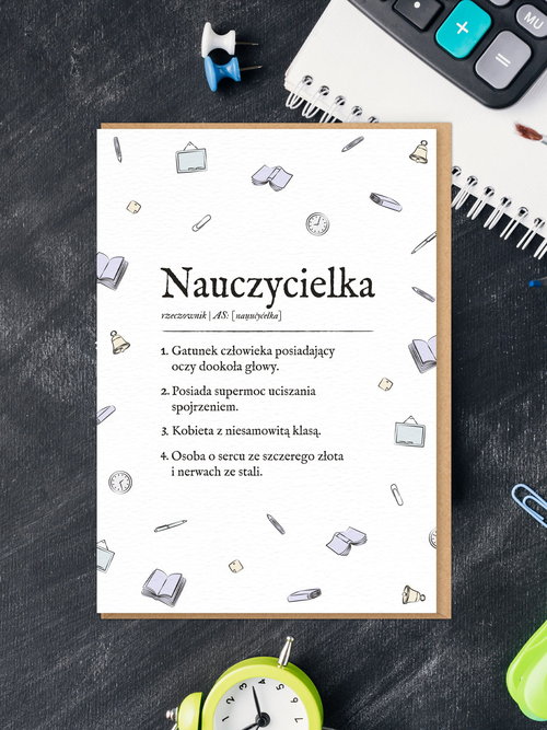 Karnet okolicznościowy Nauczycielka - gadżety