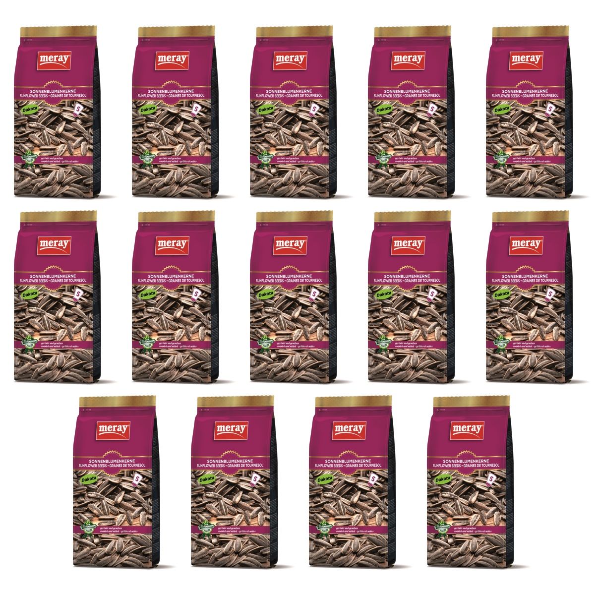 Meray Pestki słonecznika Dakota prażone i solone w łupinie zgrzewka 14 x 250 g - żywność