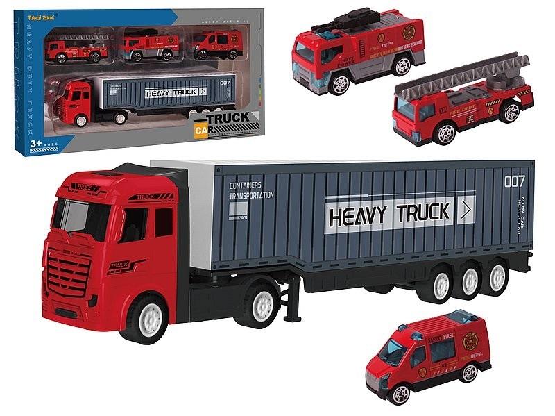 Ciężarówka z kontenerem i autami Adar - model lub pojazd