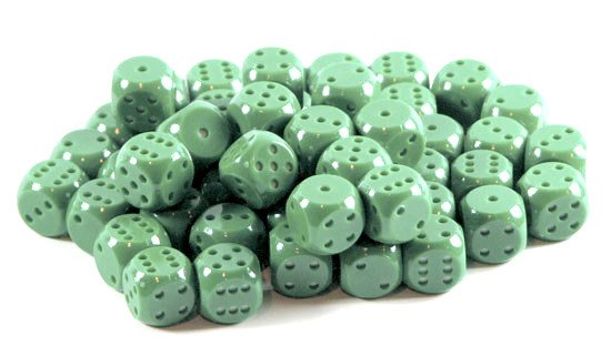 Kostka do gry standard - zielona Plastic Polska - gra