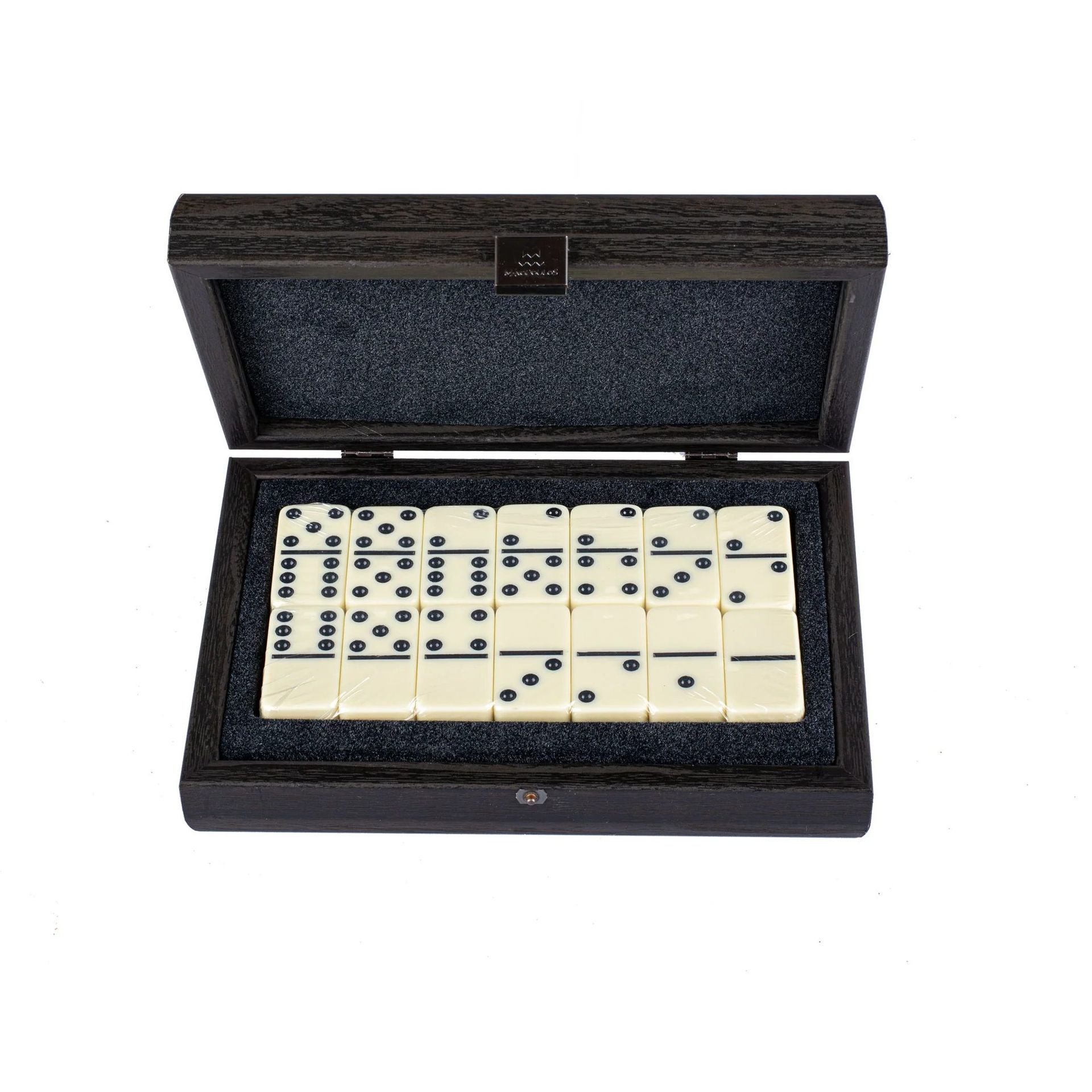 Luxury Domino Set, domino w czarnej drewnianej skrzynce Manopoulos - gra