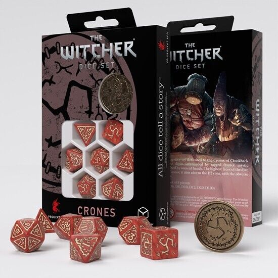 The Witcher Crones - Brewess, zestaw kości do gry, czerwony Q-Workshop - gra