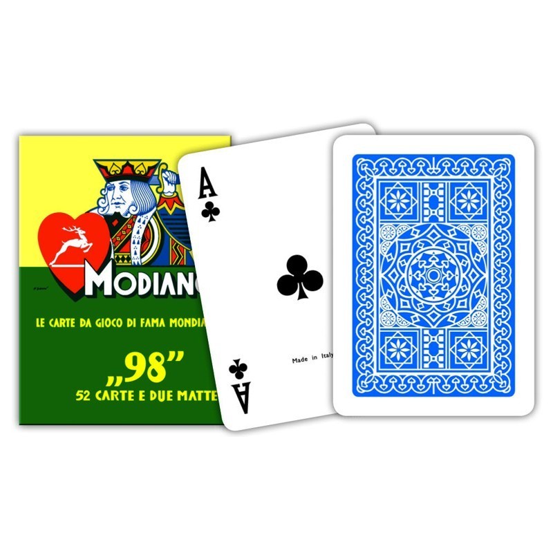 98 Karty do gry, niebieskie Modiano - gra