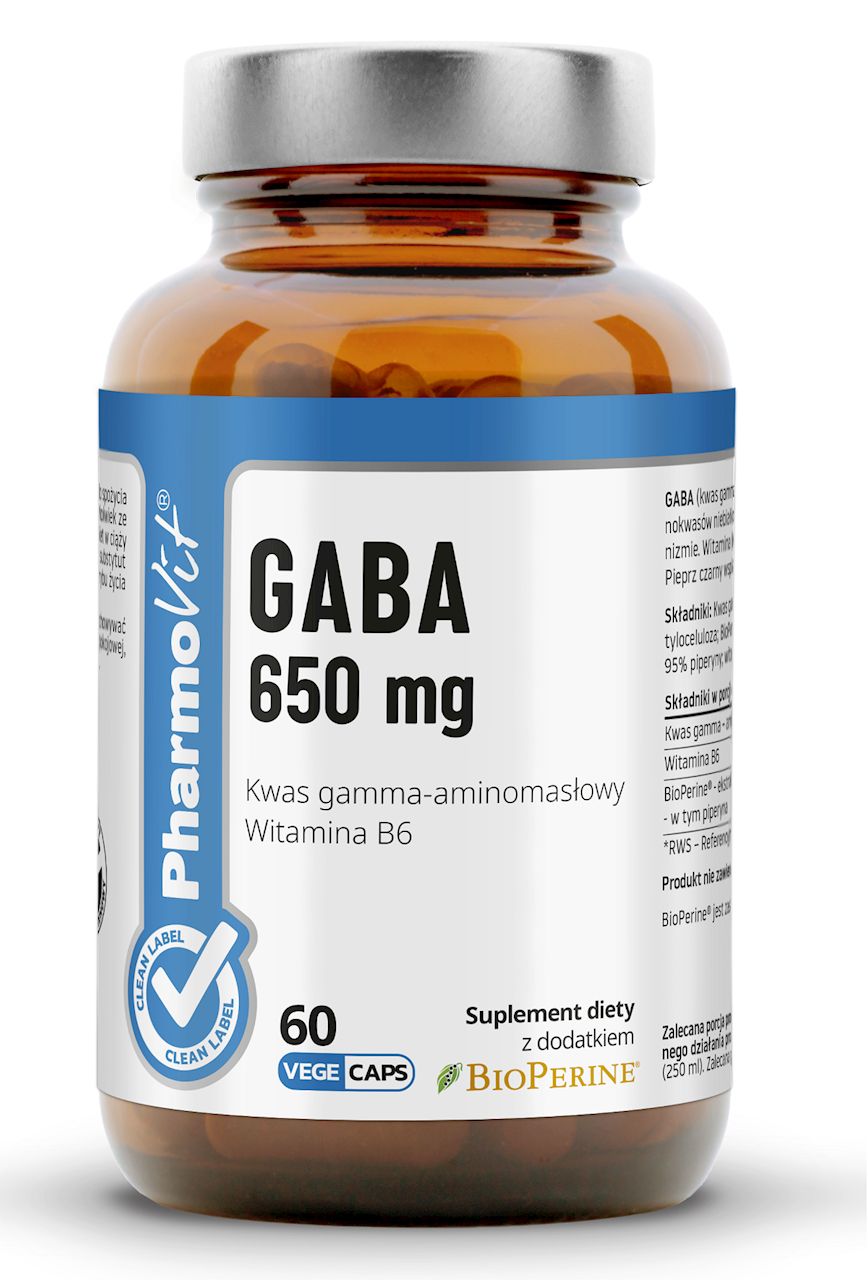 Pharmovit Gaba (650 mg) bezglutenowa suplement diety 60 kaps. - suplement
