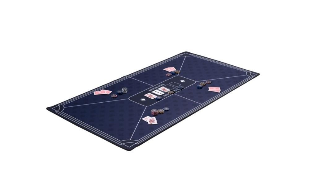 Mata do pokera niebieska 118x59cm - karty