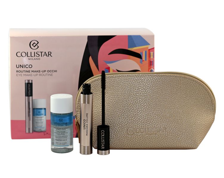 Collistar Zestaw Mascara Unico Intense Black Volume Mascara + Bi-Phase Make-Up Remover Solution + Pouch 35 ml