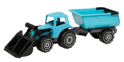 Traktor z ładowaczem i przyczepką 57 cm, kolor turkusowy Plasto - model lub pojazd