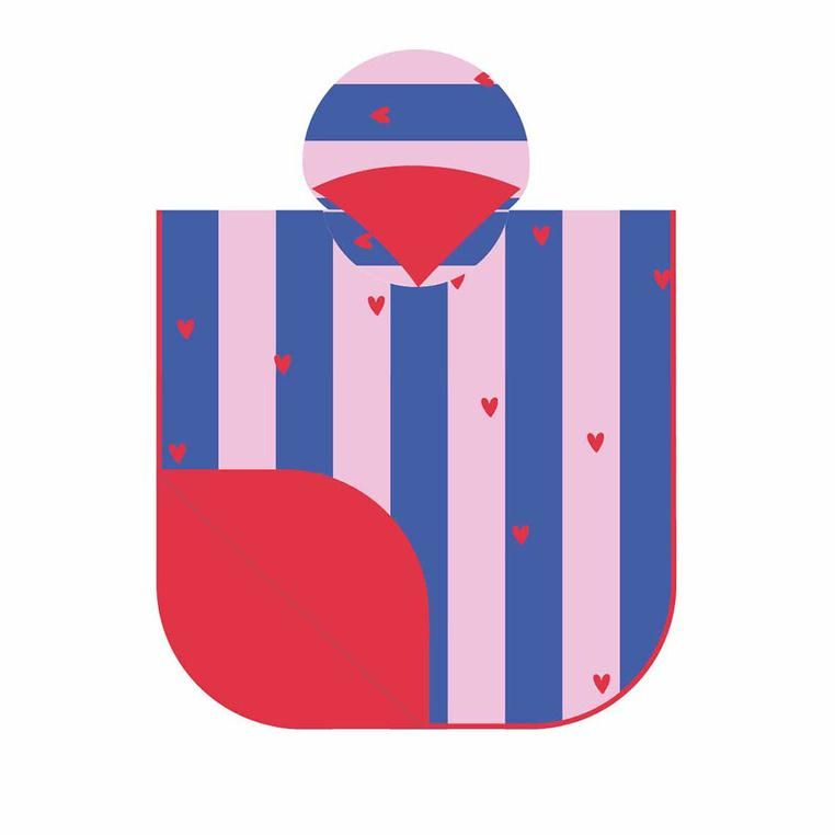 Quut Dwustronne poncho kąpielowe dla dzieci Cherry Red
