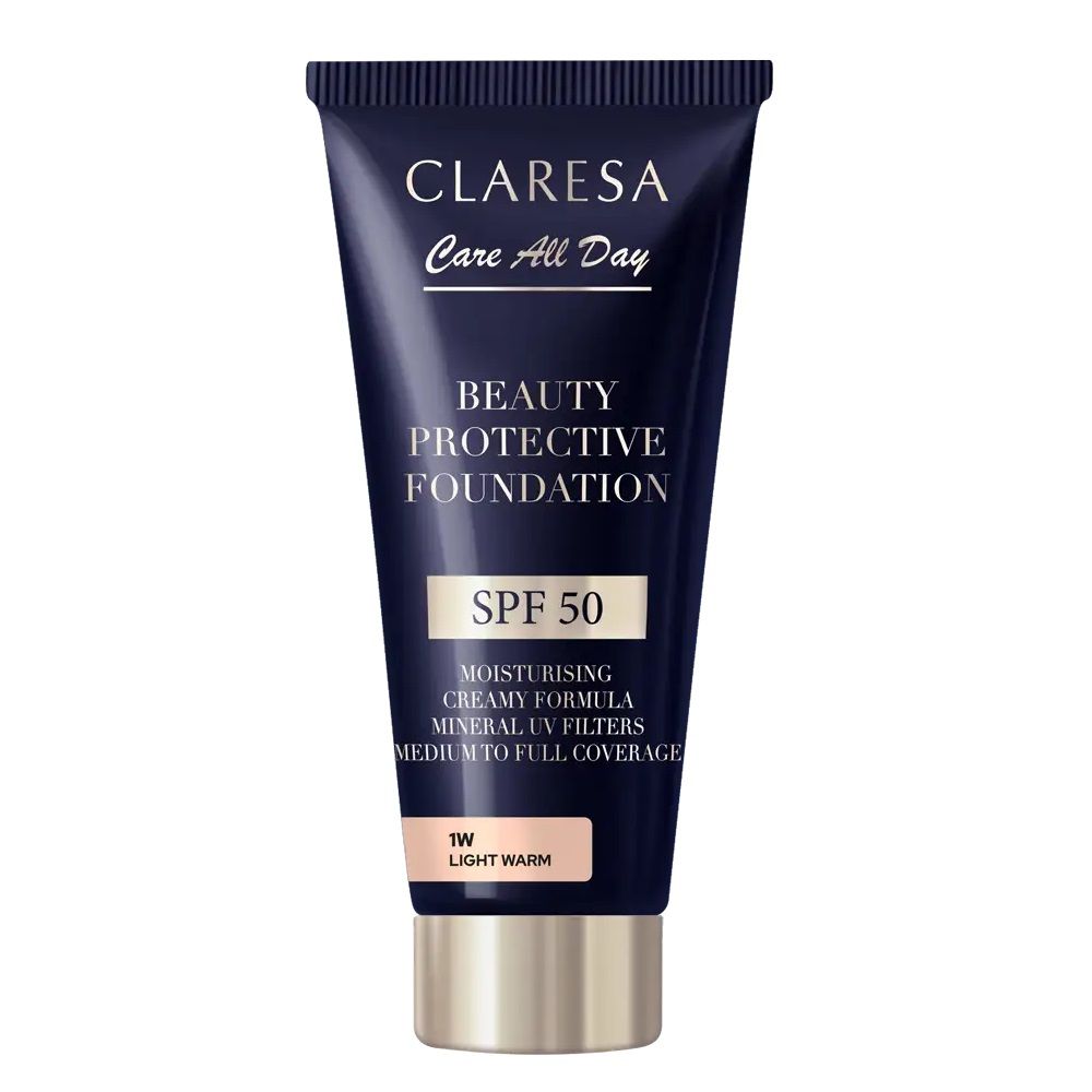 Claresa Beauty Protective Foundation nawilżający podkład z filtrem Spf50 1w Light Warm 30 ml - Podkład lub puder