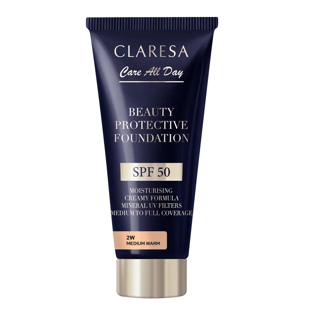 Claresa Beauty Protective Foundation nawilżający podkład z filtrem Spf50 2w Medium Warm 30 ml - Podkład lub puder