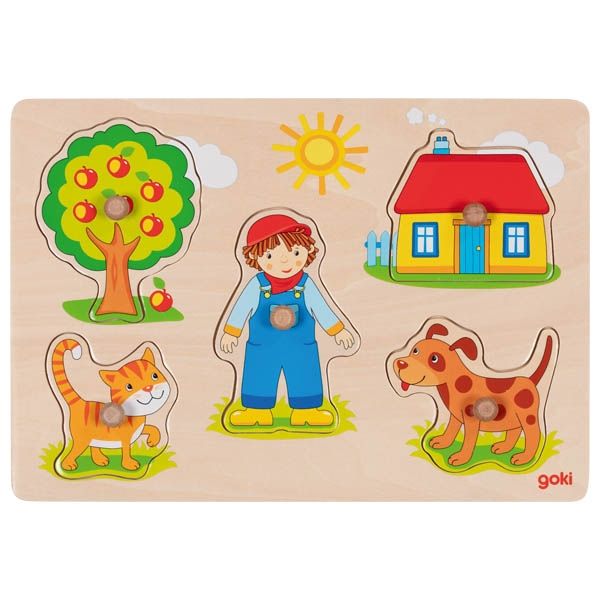 Puzzle z uchwytami Kot, pies i inne zwierzęta Goki - puzzle