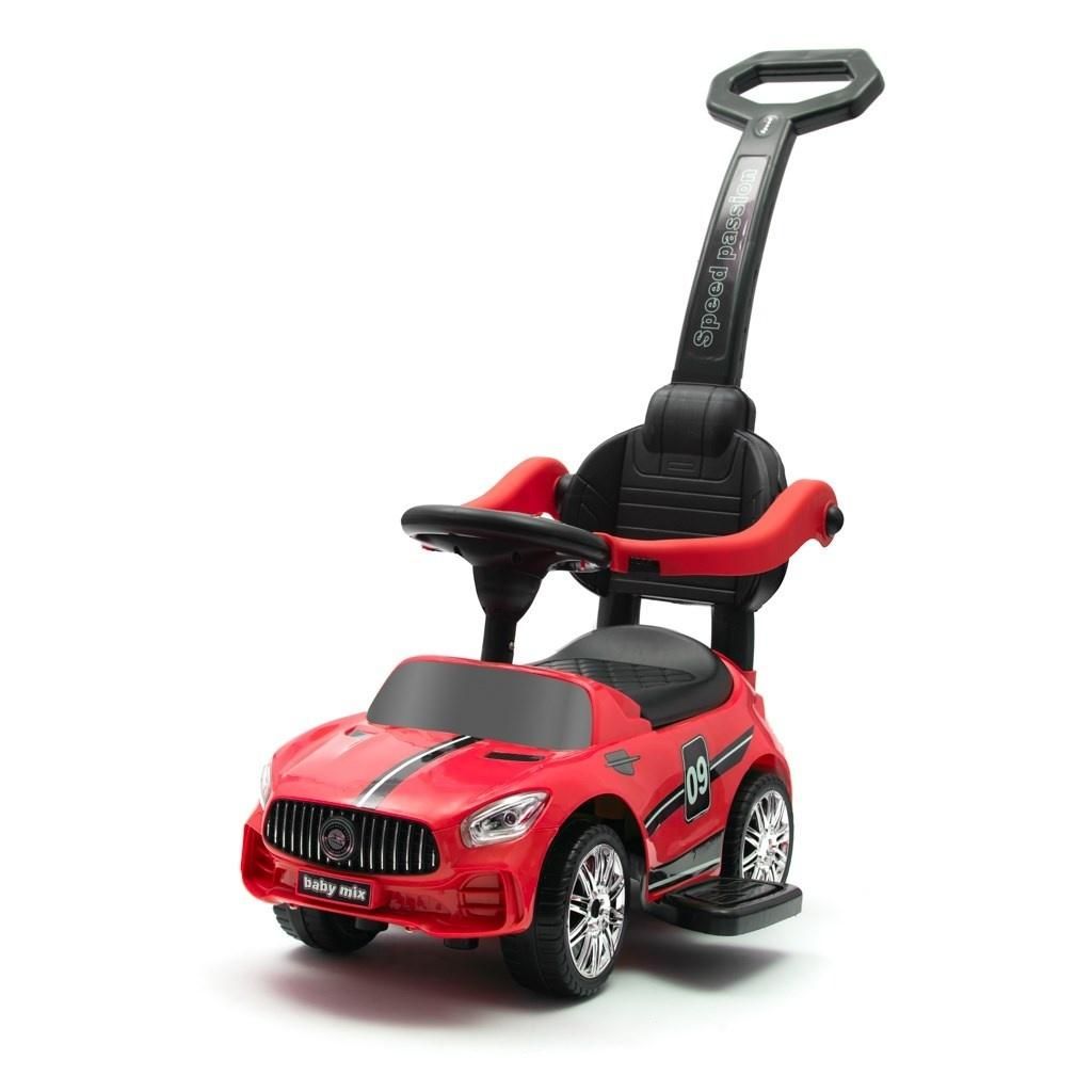 Jeździk dziecięcy z dźwiękiem i rączką Racer czerw Baby Mix