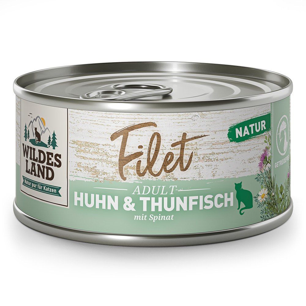 Wildes Land Cat Huhn Thunfisch Filet - filety z kurczaka i tuńczyka 80 g - karma dla zwierząt