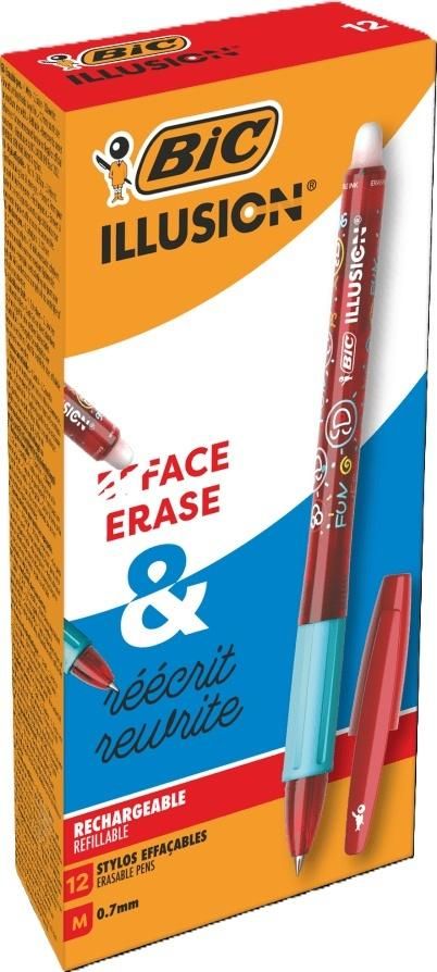 Bic Długopis wymazywalny Illusion czerwony (12szt)