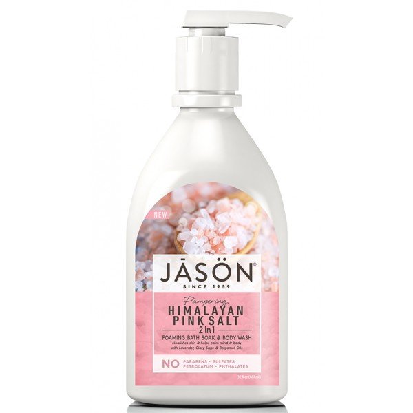 Jason Odżywcza pianka do kąpieli i płyn do mycia ciała- różowa sól himalajska 887 ml