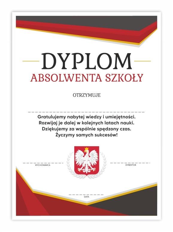 LearnHow Dyplom A4 absolwenta szkoły - Orzeł 10szt - artykuł papierniczy