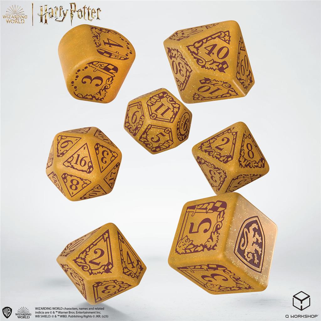 Harry Potter Gryffindor, Zestaw nowoczesnych kości do gry, złote Q-Workshop - gra