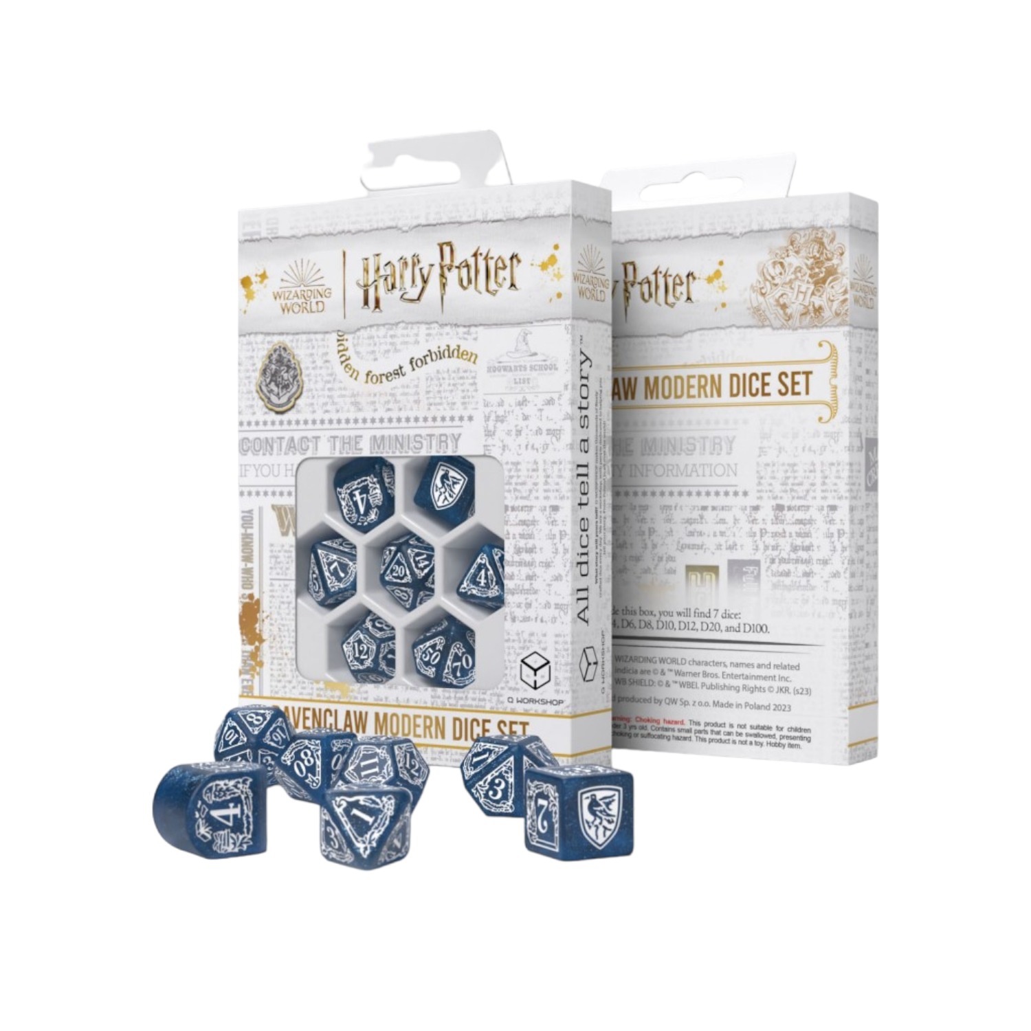 Harry Potter Ravenclaw, zestaw nowoczesnych kości do gry, niebieskie Q-Workshop - gra