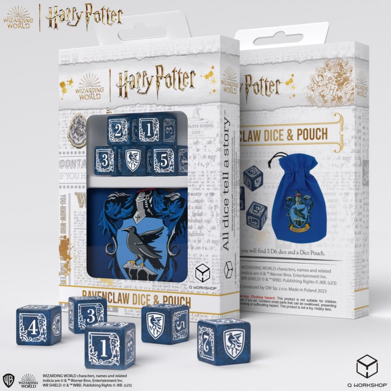 Harry Potter Ravenclaw, zestaw kostek do gry i worek, niebieskie Q-Workshop - gra