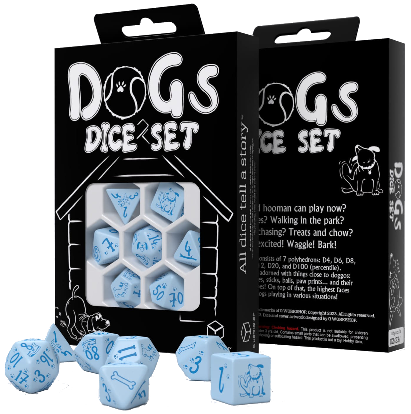 Dogs Dice Set Max, kostki, niebieskie Q-Workshop - gra