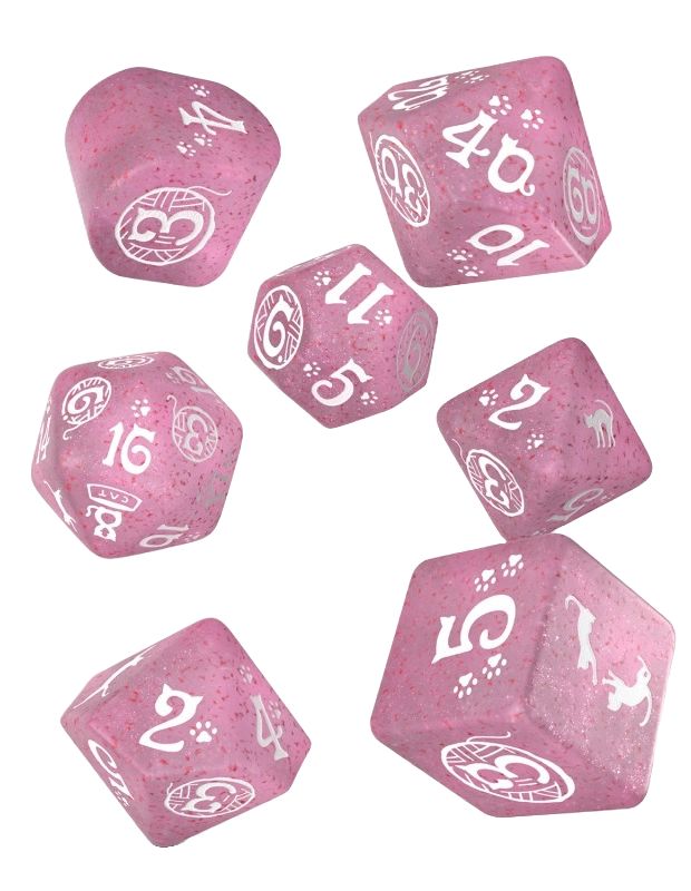 Cats Dice Set, karty różowe Q-Workshop - gra