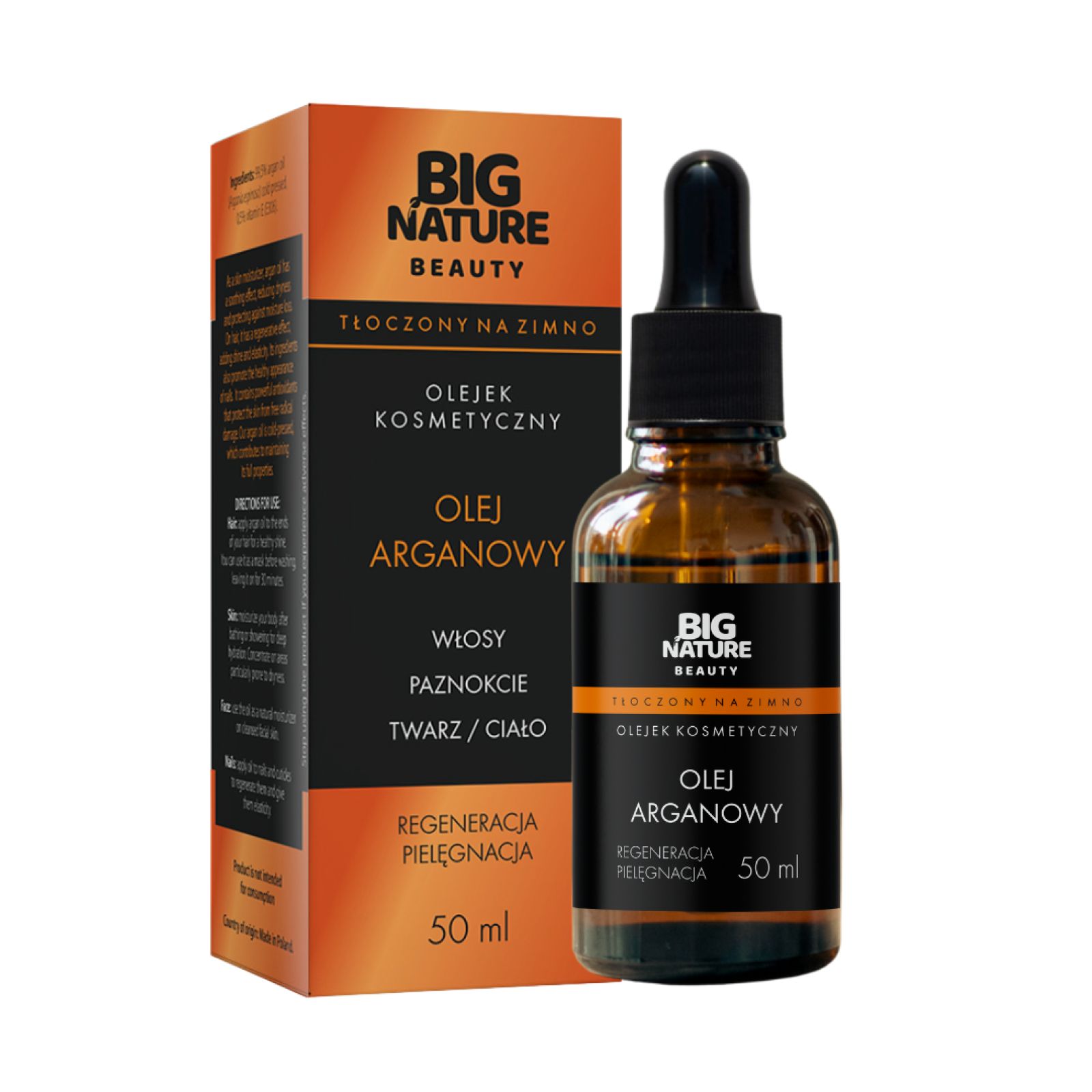 Big Nature Olejek arganowy pielęgnacja odżywienie (włosy, twarz, paznokcie, ciało) 50 ml - olej kosmetyczny
