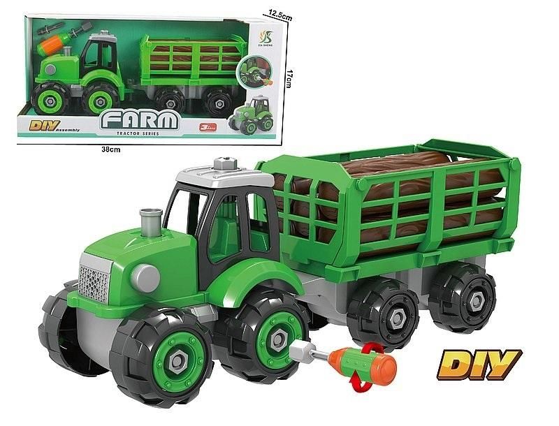 Traktor z przyczepą do skręcania ze śrubokrętem Adar - model lub pojazd