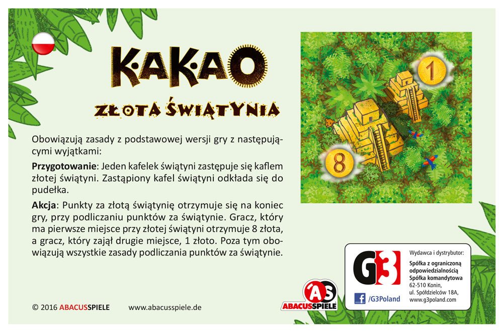 Kakao - dodatek Złota świątynia G3 - Phil Walker-Harding - gra