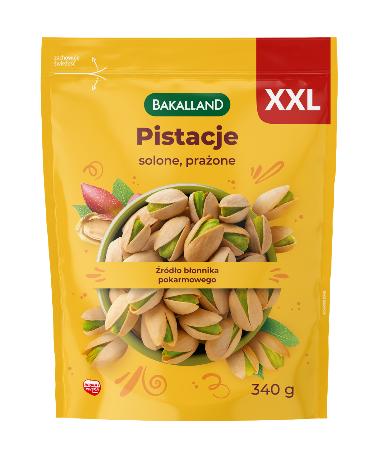 Bakalland Pistacje prażone solone 340 g - żywność