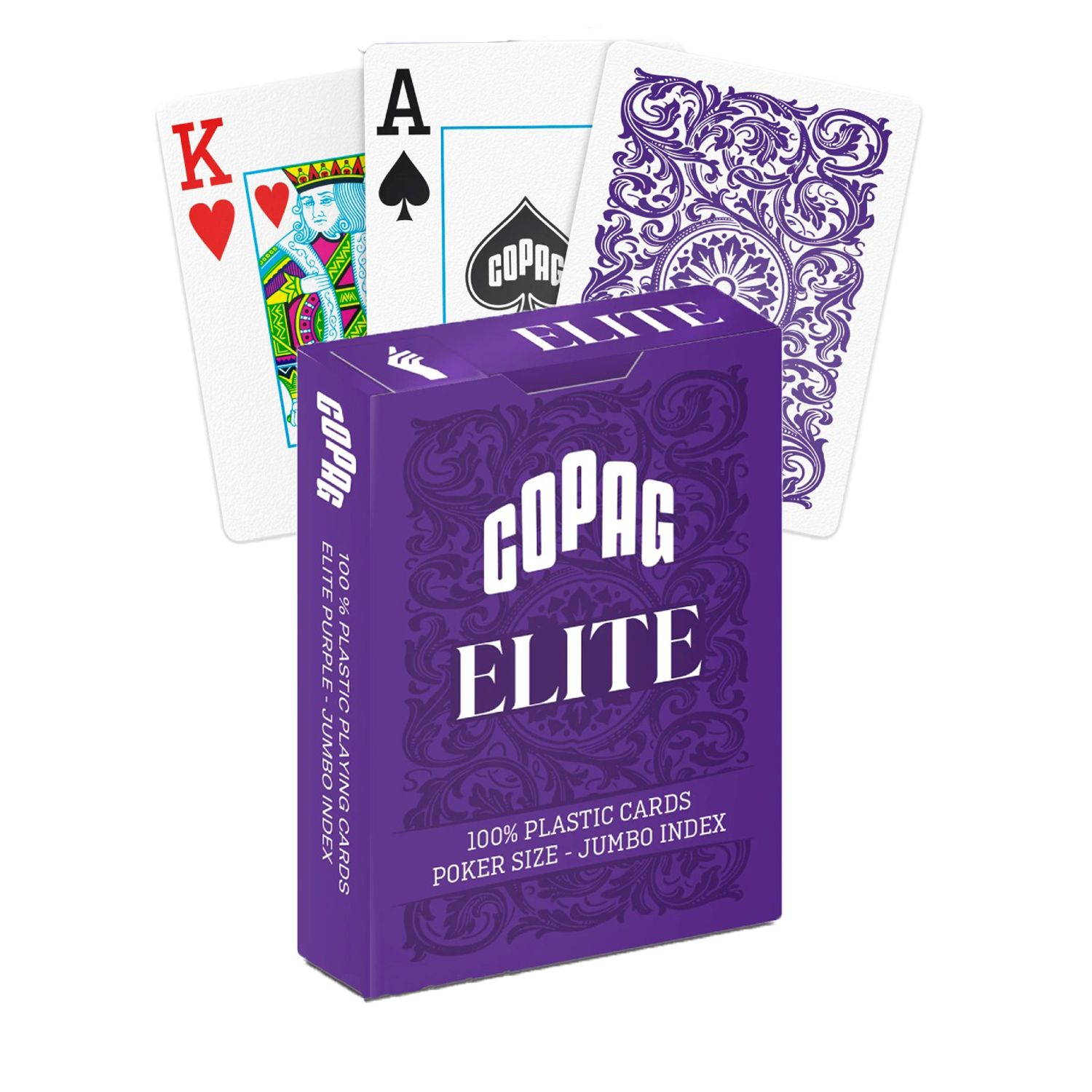 1546 Elite Poker, karty do gry Jumbo index, fioletowe Copag - gra