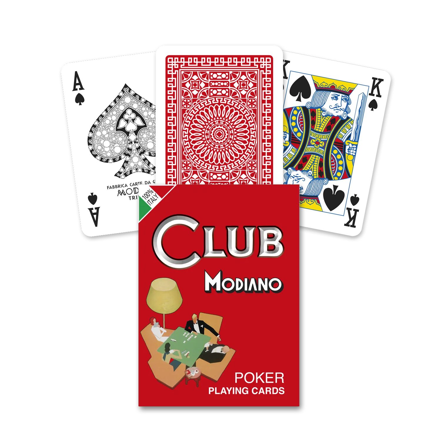 Poker Club, karty do gry, czerwone Modiano - gra