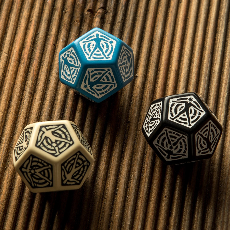 D12 Hit Location, kostka do gry czarna, biała Q-Workshop - gra