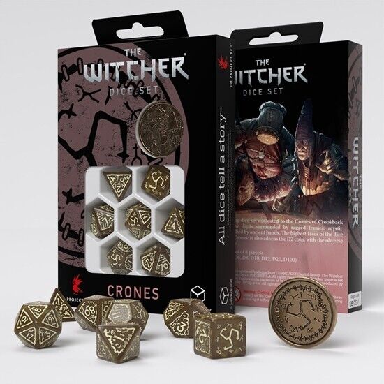 The Witcher Crones, zestaw kości do gry, brązowe, piaskowe Q-Workshop - gra
