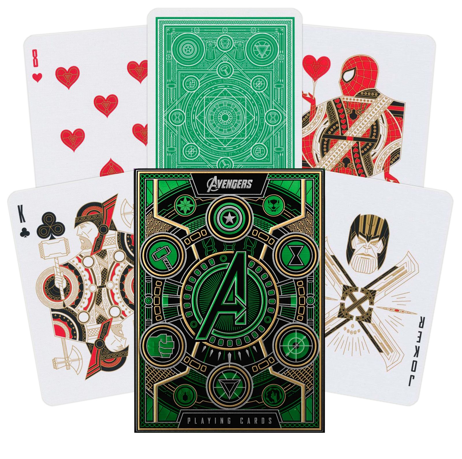 Avengers Green Edition The Infinity Saga, karty do gry, zielone Theory11 - gra