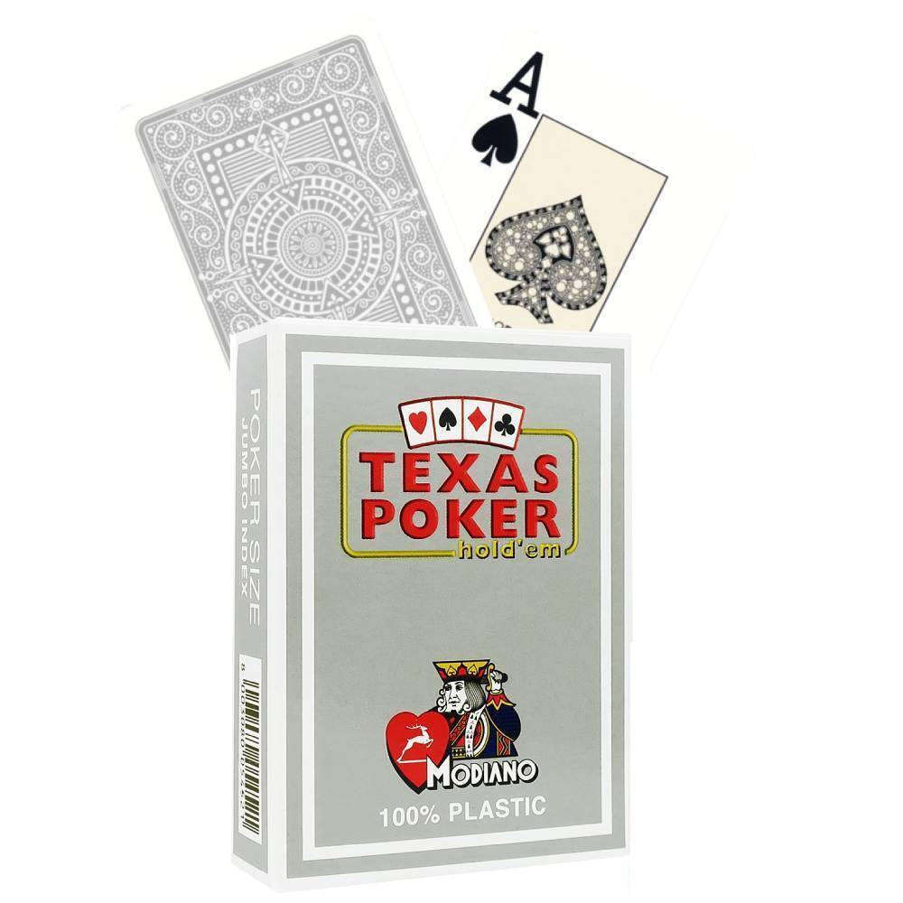 Texas Poker Hold Em, karty do gry, szare Modiano - gra