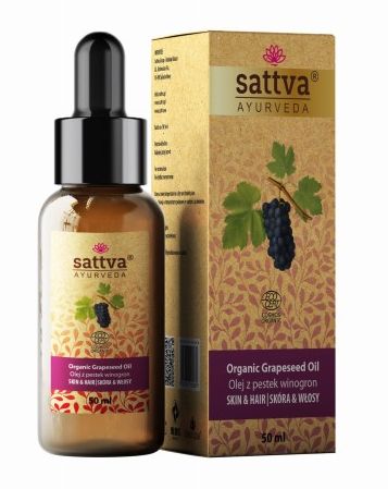 Sattva Olej do ciała i włosów z pestek winogron eco 50 ml - olej kosmetyczny