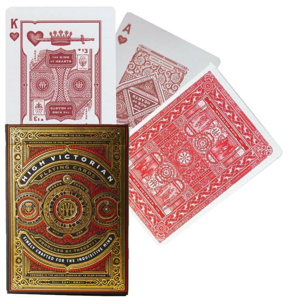 High Victorian, karty do gry, czerwone Theory11 - gra