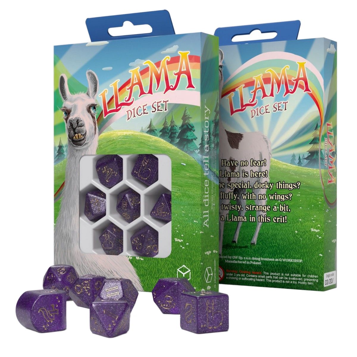 Zestaw kości Llama Dice: Zippy, kolor purpurowy Q-Workshop - gra