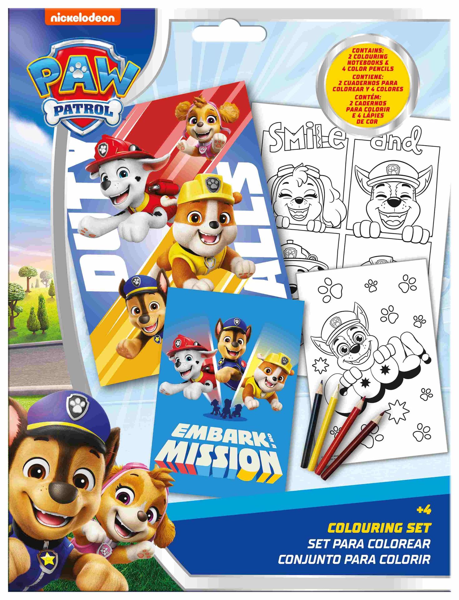Zestaw do kolorowania z kredkami Paw Patrol Pw20004 - kolorowanka