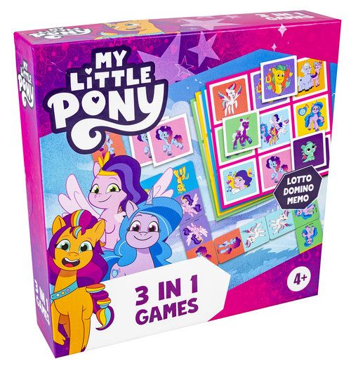 My Little Pony 3w1 Lotto, Domino, Memo - gra planszowa