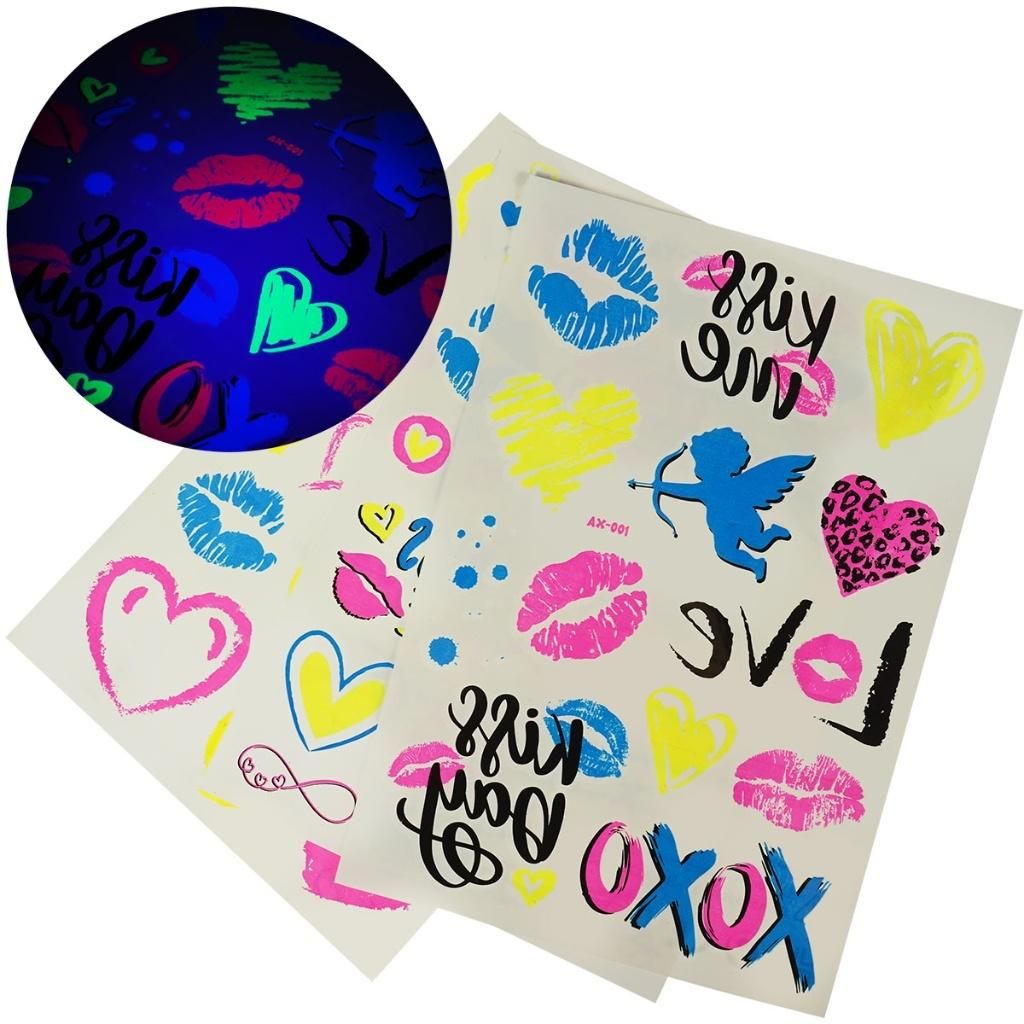 Tatuaże walentynkowe świecące w Uv Mix Arpex - zabawka