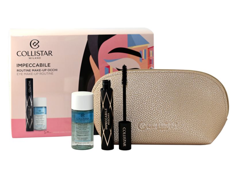 Collistar Zestaw Mascara Impeccable Ultra Black Mascara + Bi-Phase Make-Up Remover Solution + Pouch 35 ml