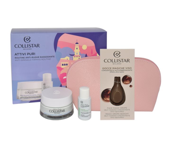 Collistar Zestaw Collagen Krem do twarzy + Salicylic Acid Lotion + Self Tanning Próbka kropli + Kosmetyczka 15 ml